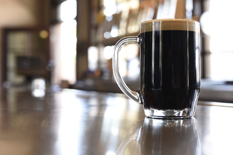 Craft root beer in a chilled glass mug