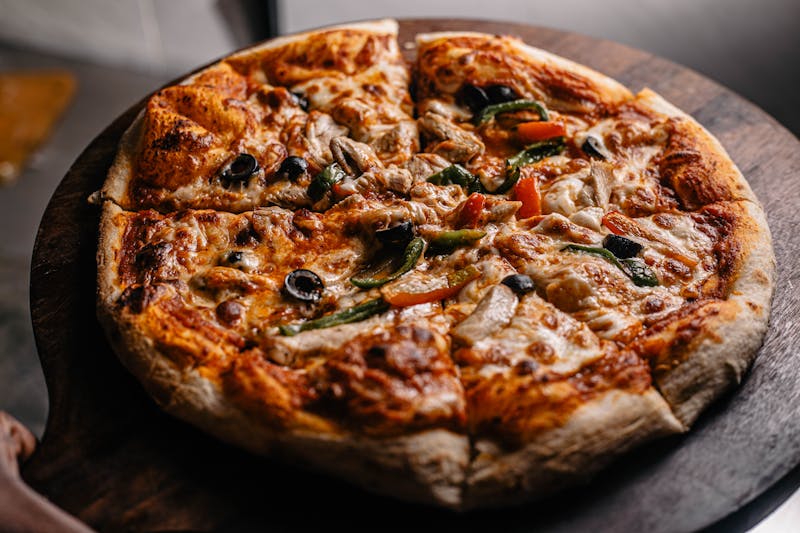 Freshly baked Jet's pizza from the wood-fired oven